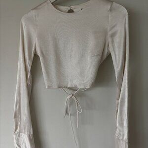 Zara White Crop Top sz xs